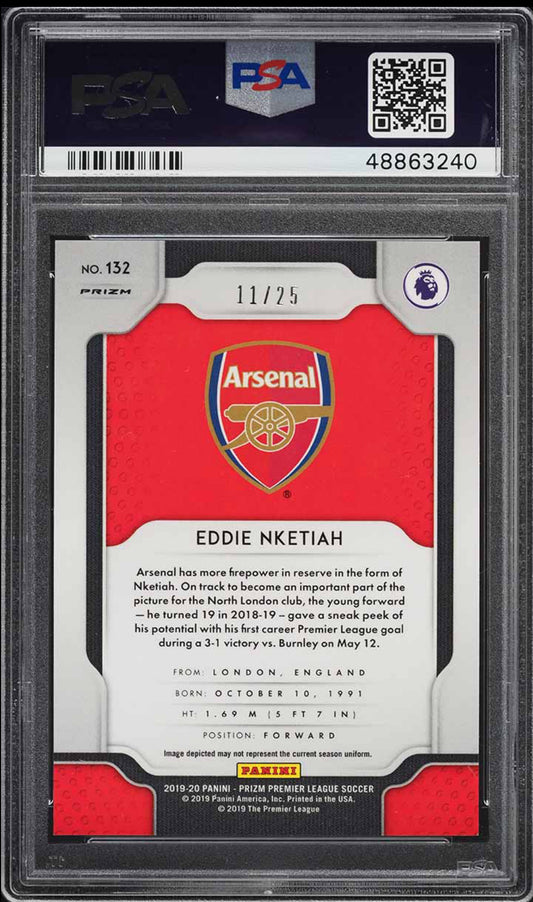 2019 Panini Prizm Orange Eddie Nketiah ROOKIE #132 PSA