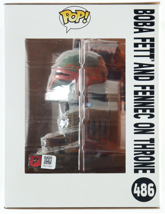 Daniel Logan Signed "Star Wars" Boba Fett And Fennec On Throne #486 Funko Pop! Bobble-Head Vinyl Figure Inscribed "Boba Fett"