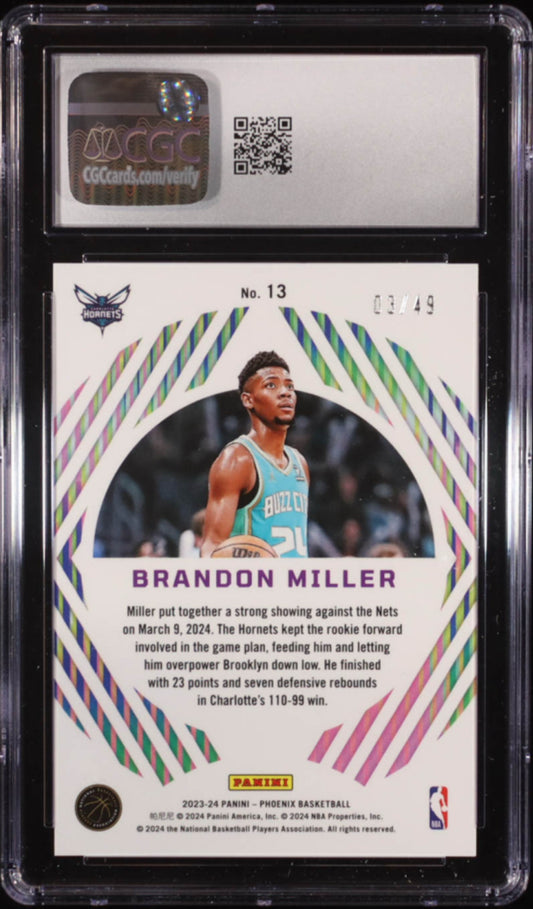 Brandon Miller 2023-24 Panini Phoenix Mystique Orange #13 RC