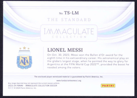 Lionel Messi 2023-24 Immaculate Collection The Standard Memorabilia Silver #TSLM