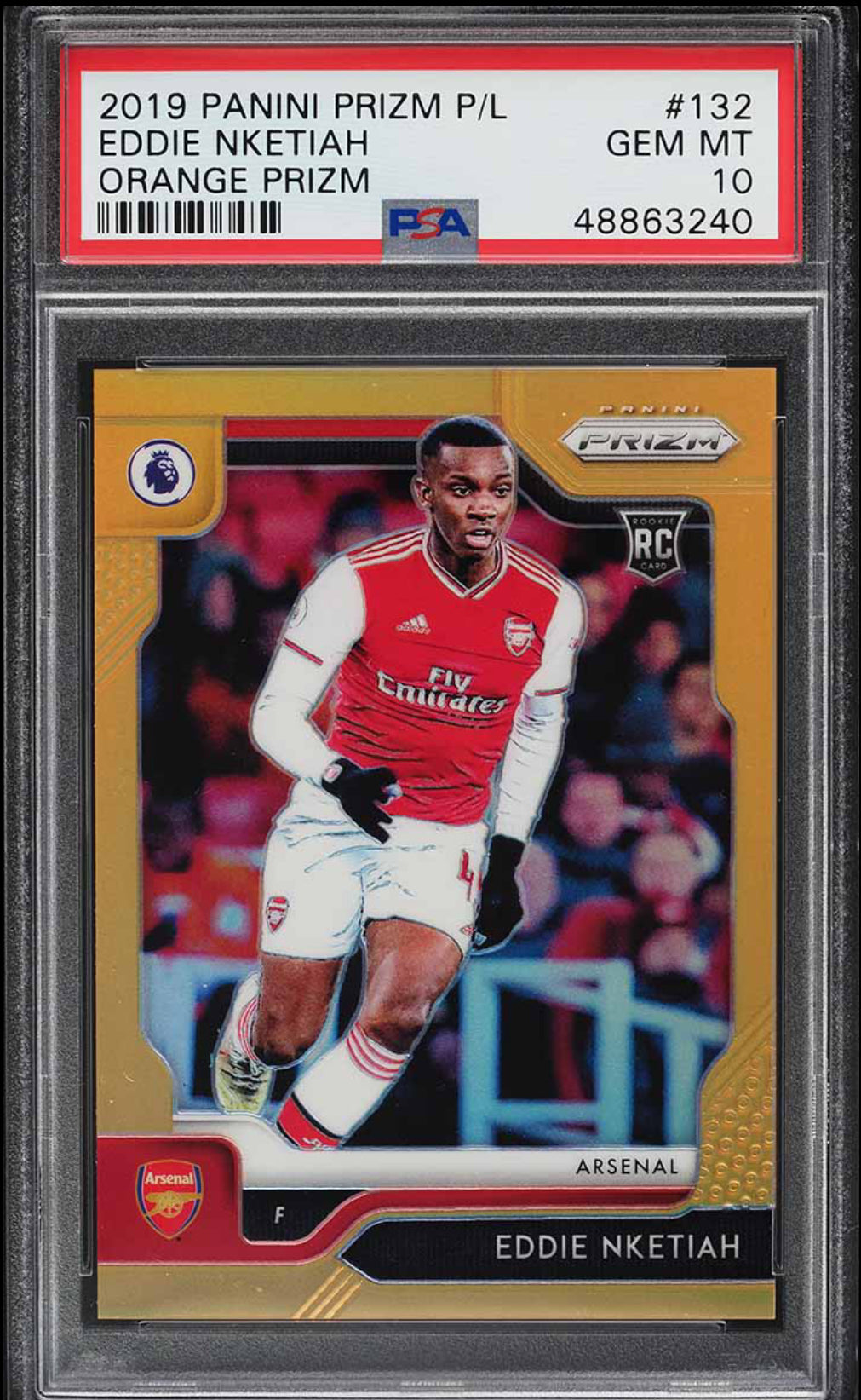 2019 Panini Prizm Orange Eddie Nketiah ROOKIE #132 PSA