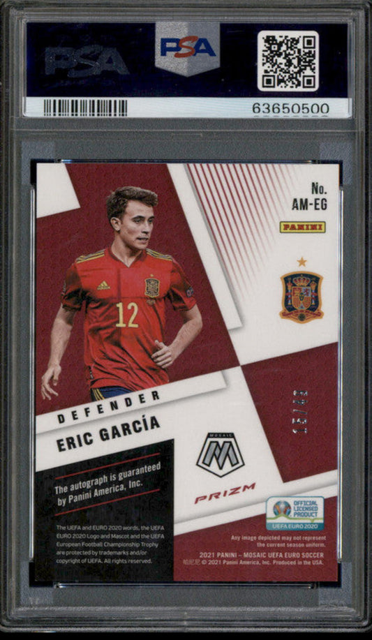 2020 Mosaic UEFA Auto Purple Fluorescent Eric Garcia