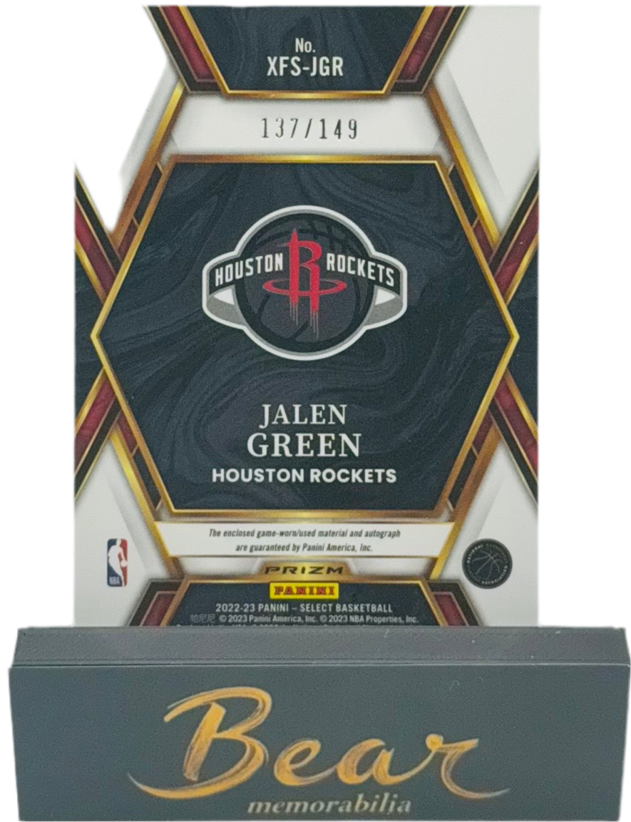 Jalen Green 2022-23 Select X-Factor Memorabilia Signatures #17