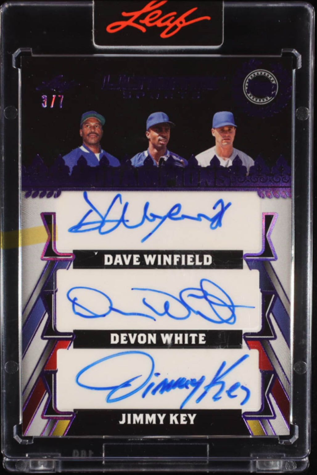 Dave Winfield / Devon White / Jimmy Key 2024 Leaf Ultimate Sports '92 Champions Purple Spectrum #UC11