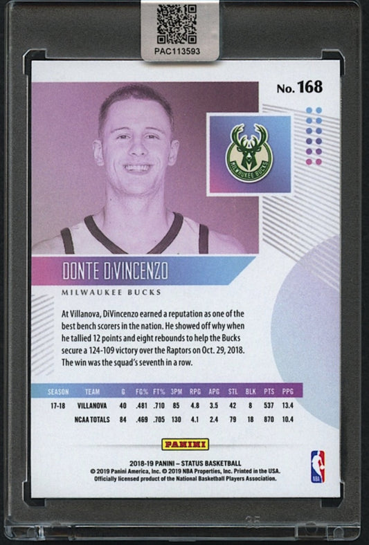 Donte DiVincenzo Signed 2018-19 Panini Status #168 RC