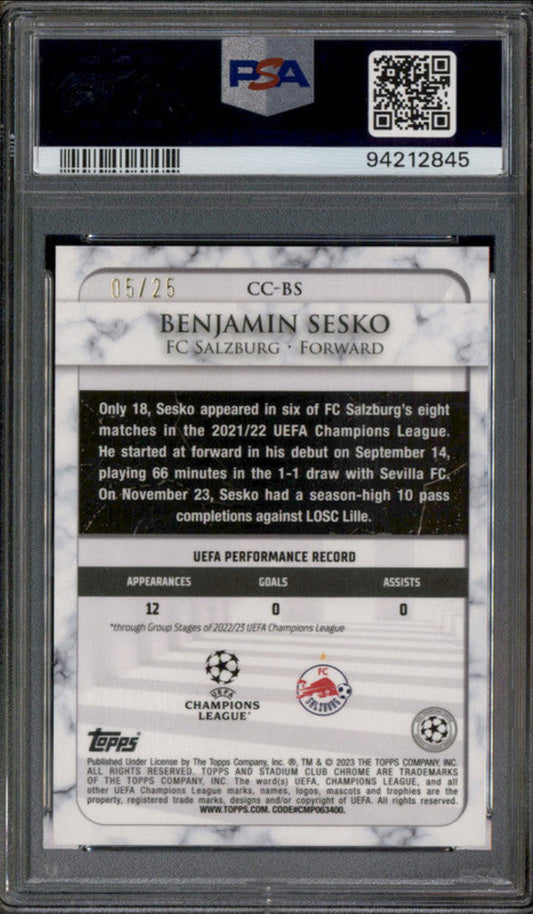 2022 Stadium Club Chrome Champ Contributions Orange Benjamin Sesko