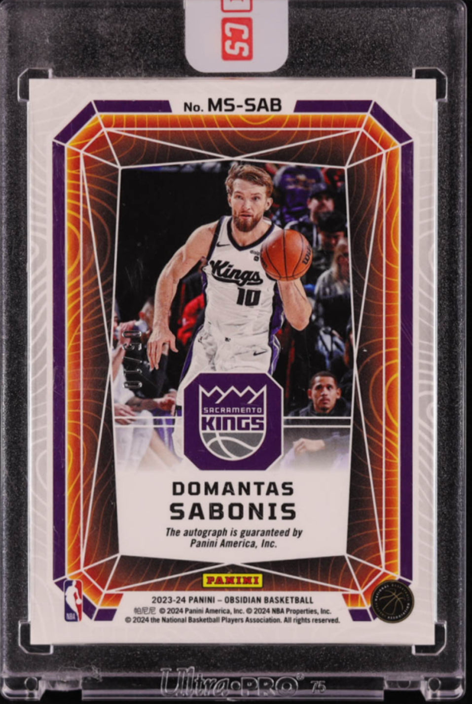 Domantas Sabonis 2023-24 Panini Obsidian Magmatic Signatures Electric Etch Gold Flood #2