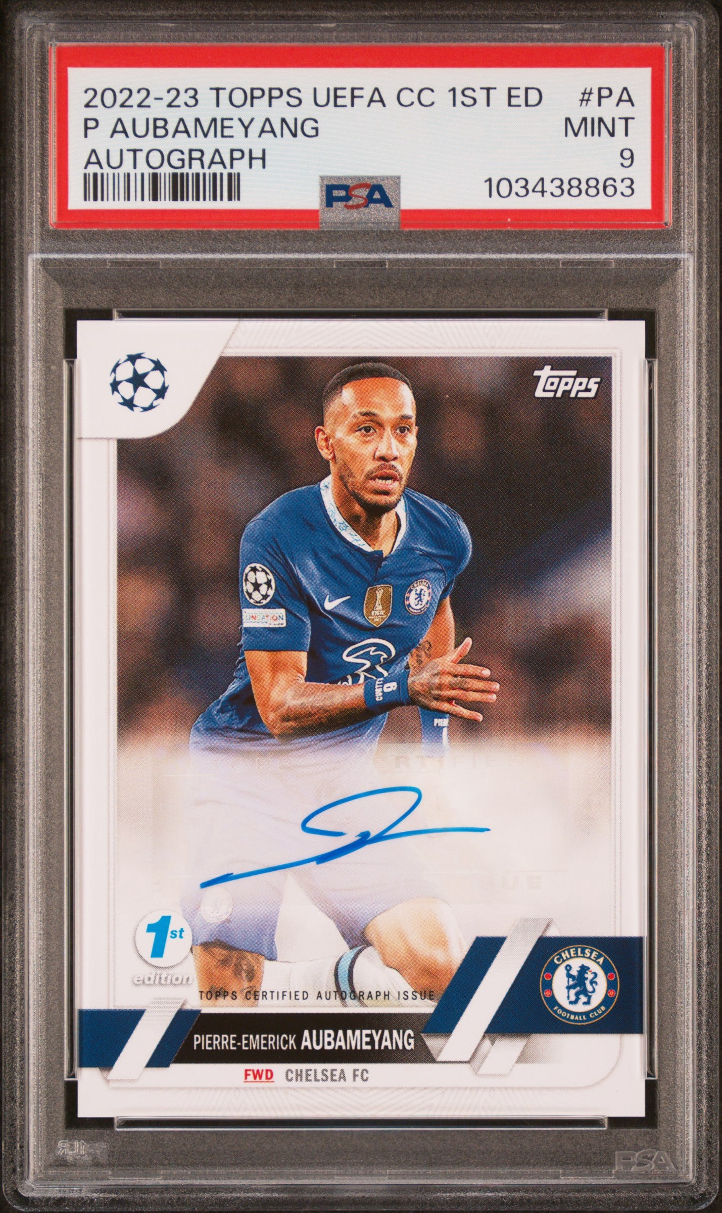 2022 TOPPS UEFA CLUB COMPETITIONS 1ST EDITION AUTOGRAPHS #PA P AUBAMEYANG AUTOGRAPH