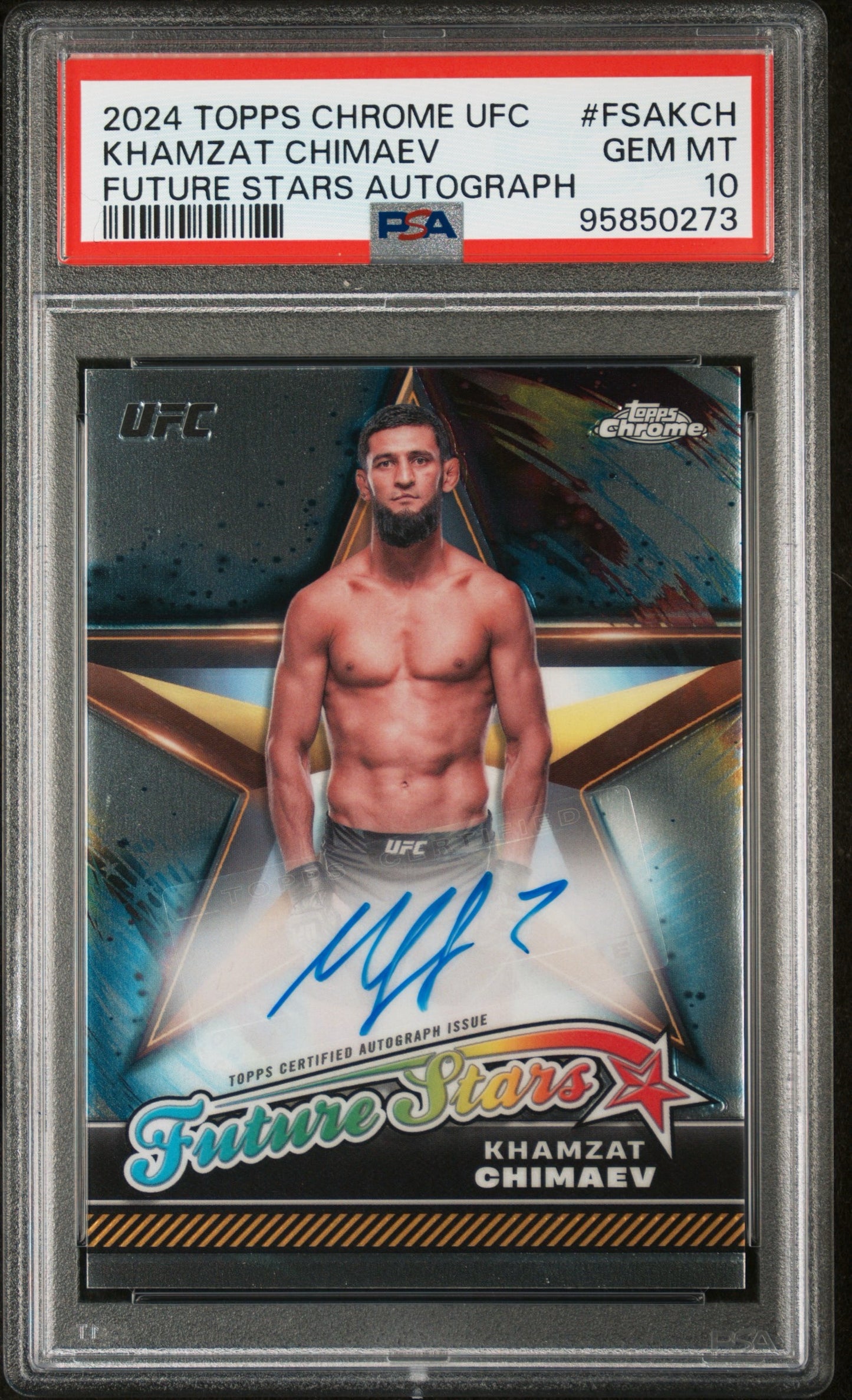 2024 TOPPS CHROME UFC FUTURE STARS AUTOGRAPHS #FSAKCH KHAMZAT CHIMAEV
