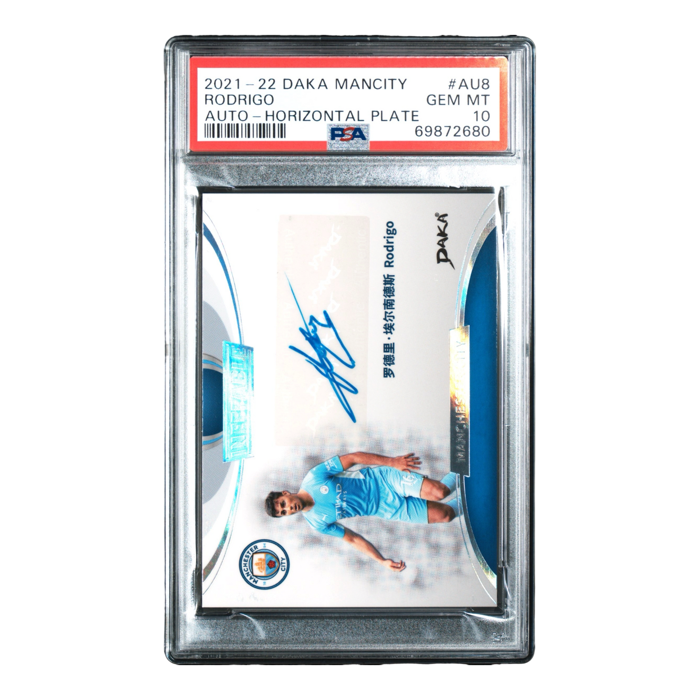 2021-2022 DAKA MANCHESTER CITY AUTOGRAPHS #AU8 RODRIGO AUTO-HORIZONTAL PLATE