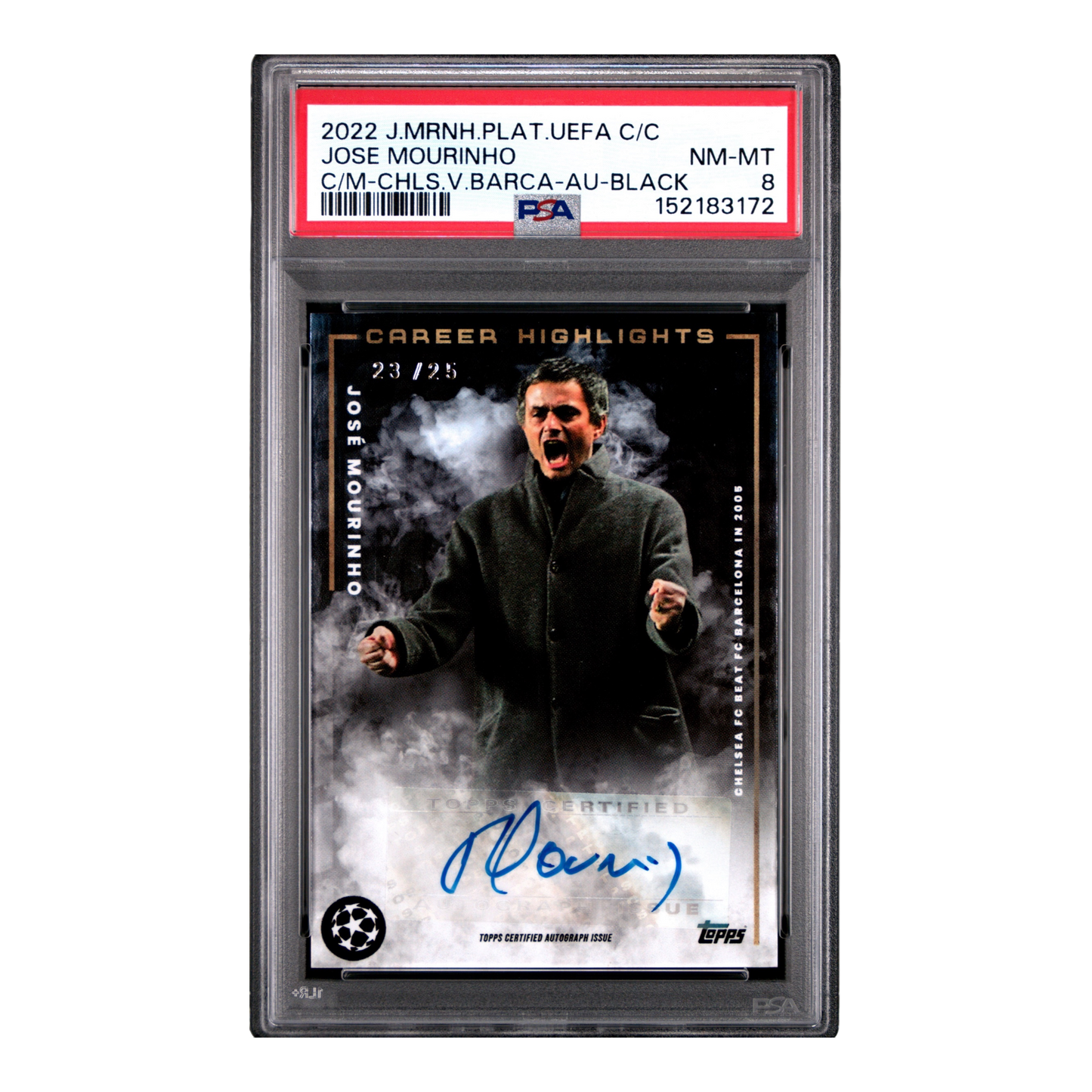 2022 TOPPS JOSE MOURINHO PLATINUM CURATED SET UEFA CLUB COMPETITIONS JOSE MOURINHO C/M-CHLS.V.BARCA-AU-BLACK