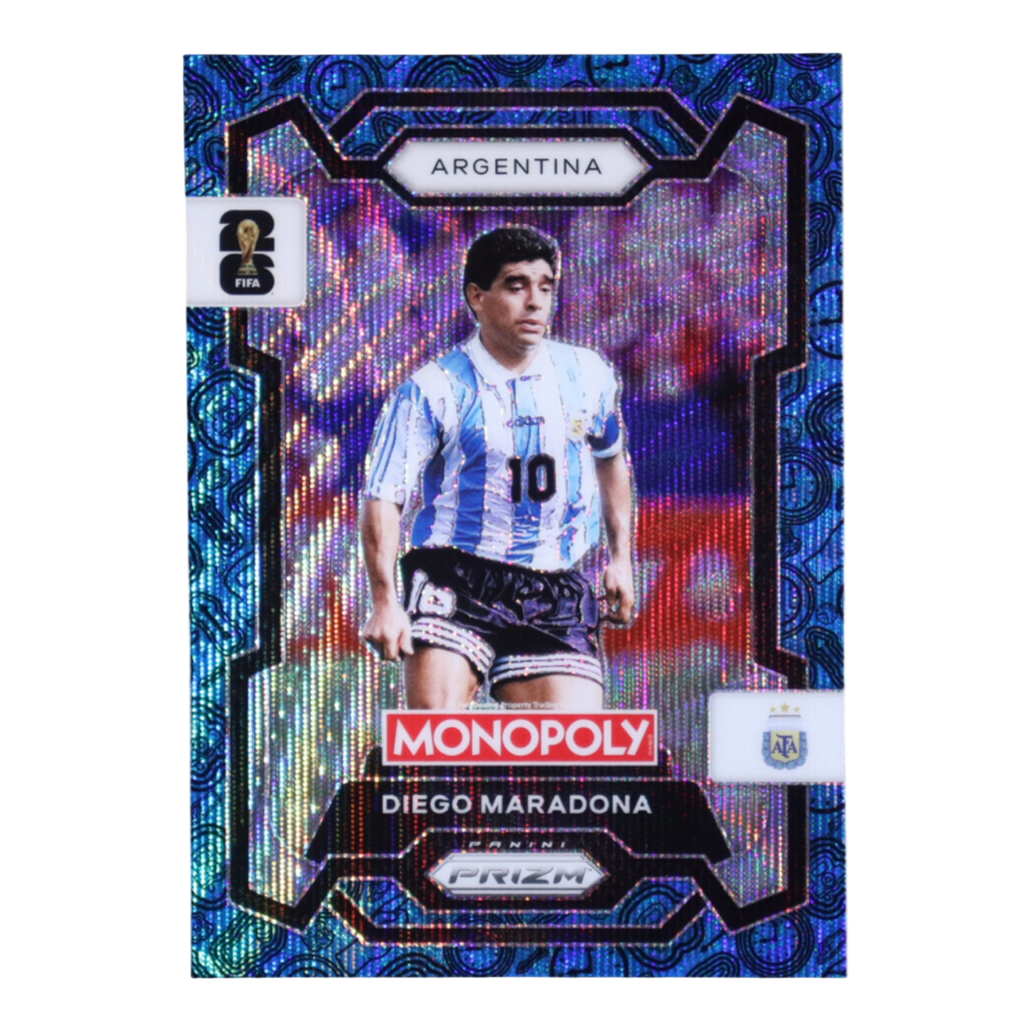 Diego Maradona 2026 Panini Prizm Monopoly World Cup Four Corners Blue Wave Prizms #3