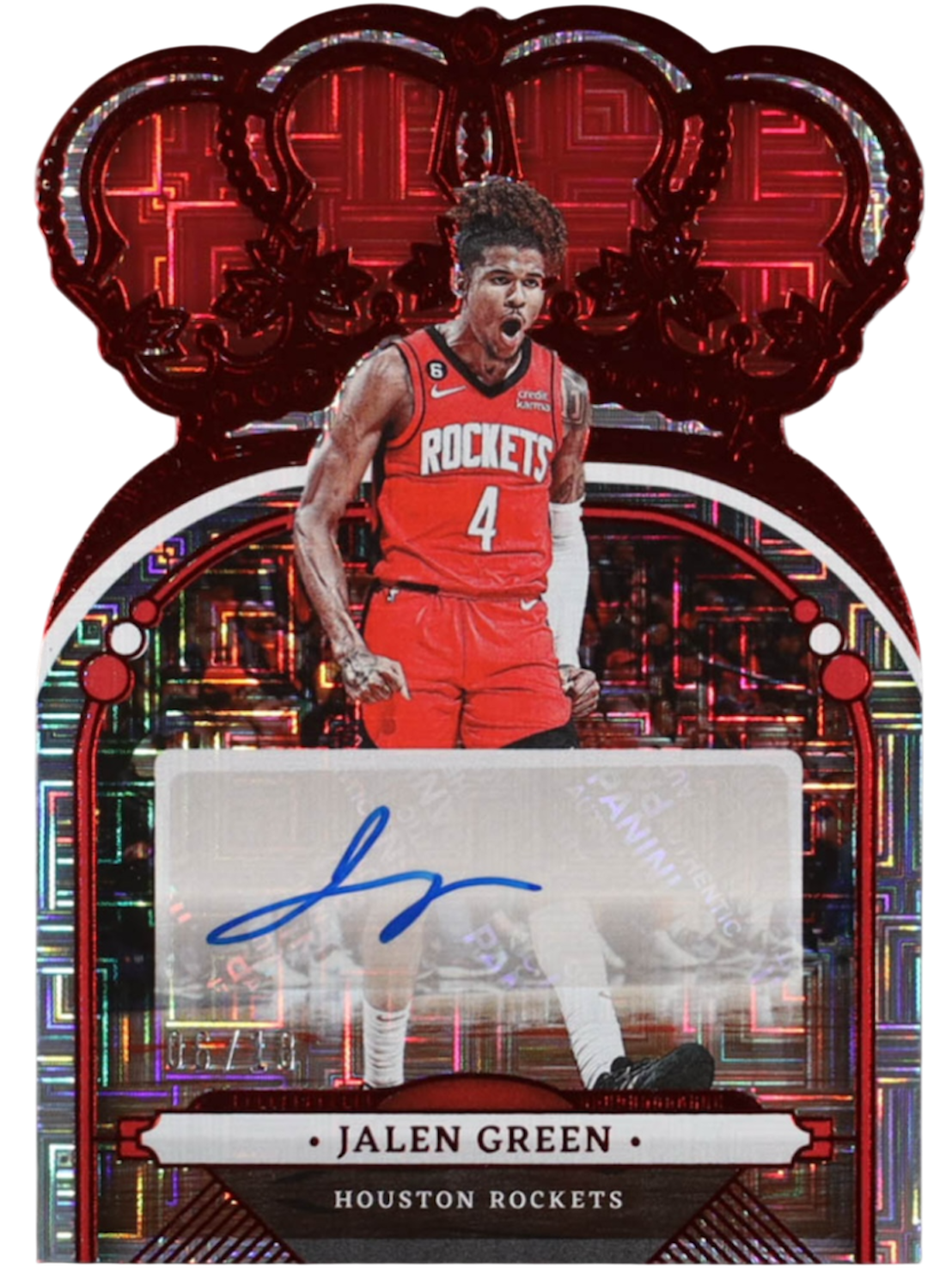 Jalen Green 2022-23 Crown Royale Crown Autographs Asia Red #46