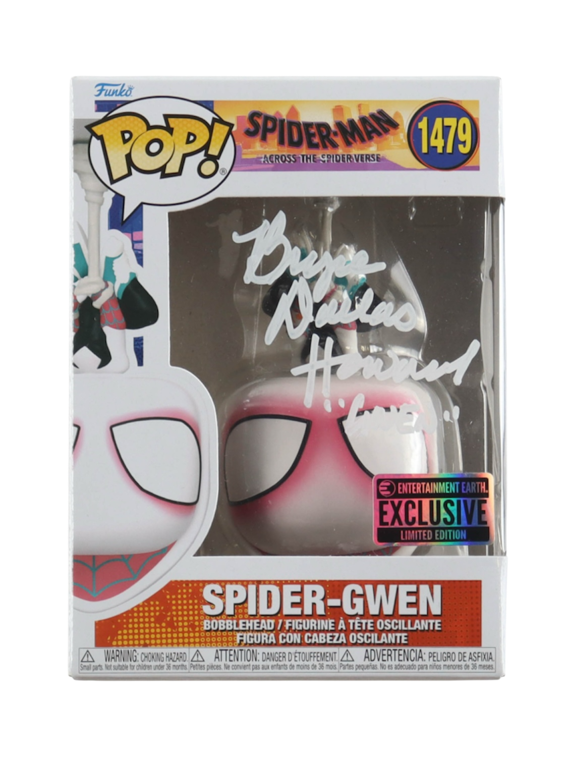 Bryce Dallas Howard Signed "Spider-Man: Across The Spider-Verse" #1479 Spider-Gwen Funko Pop! Bobble-Head Figure Inscribed "Gwen"