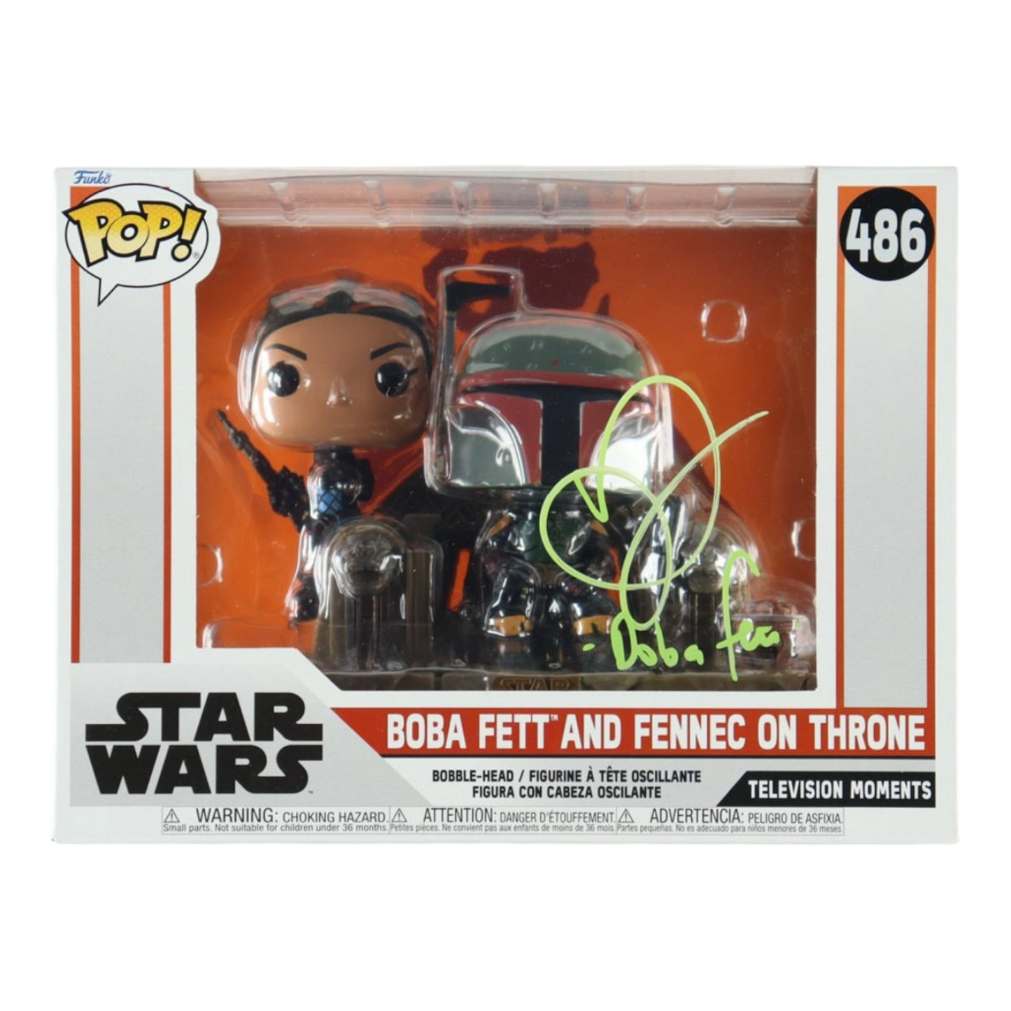 Daniel Logan Signed "Star Wars" Boba Fett And Fennec On Throne #486 Funko