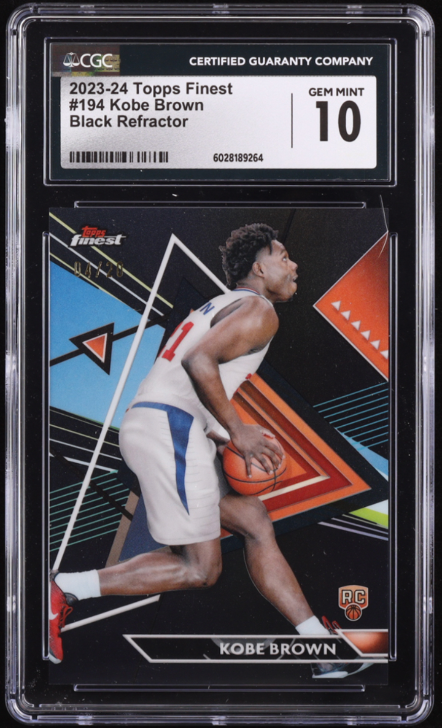 Kobe Brown 2023-24 Finest Black Refractors #194 UC