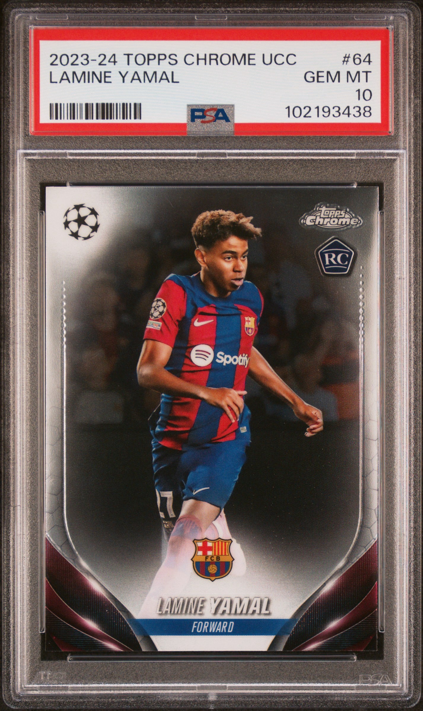 Lamine Yamal 2023-24 Topps Chrome UEFA Club Competitions #64 RC