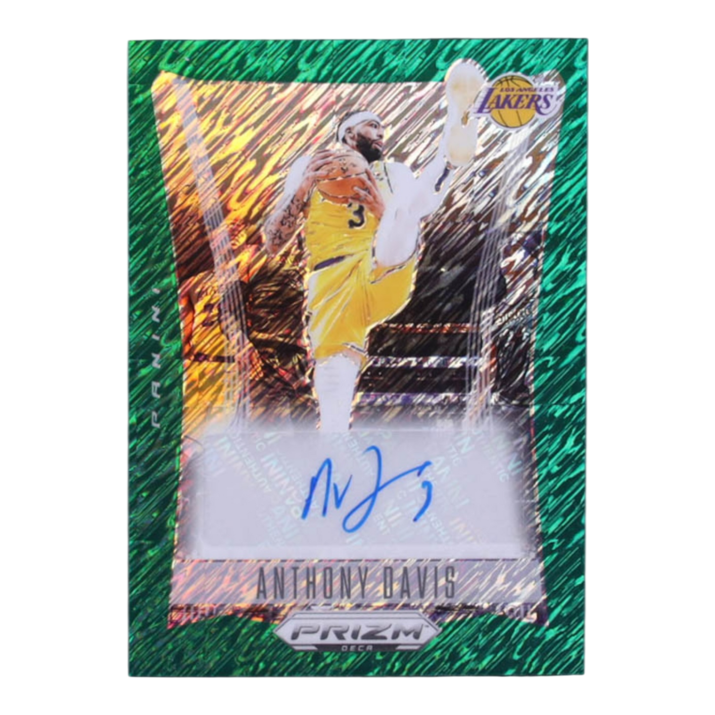 Anthony Davis 2023-24 Panini Prizm Deca Signatures Prizms Green Shimmer FOTL