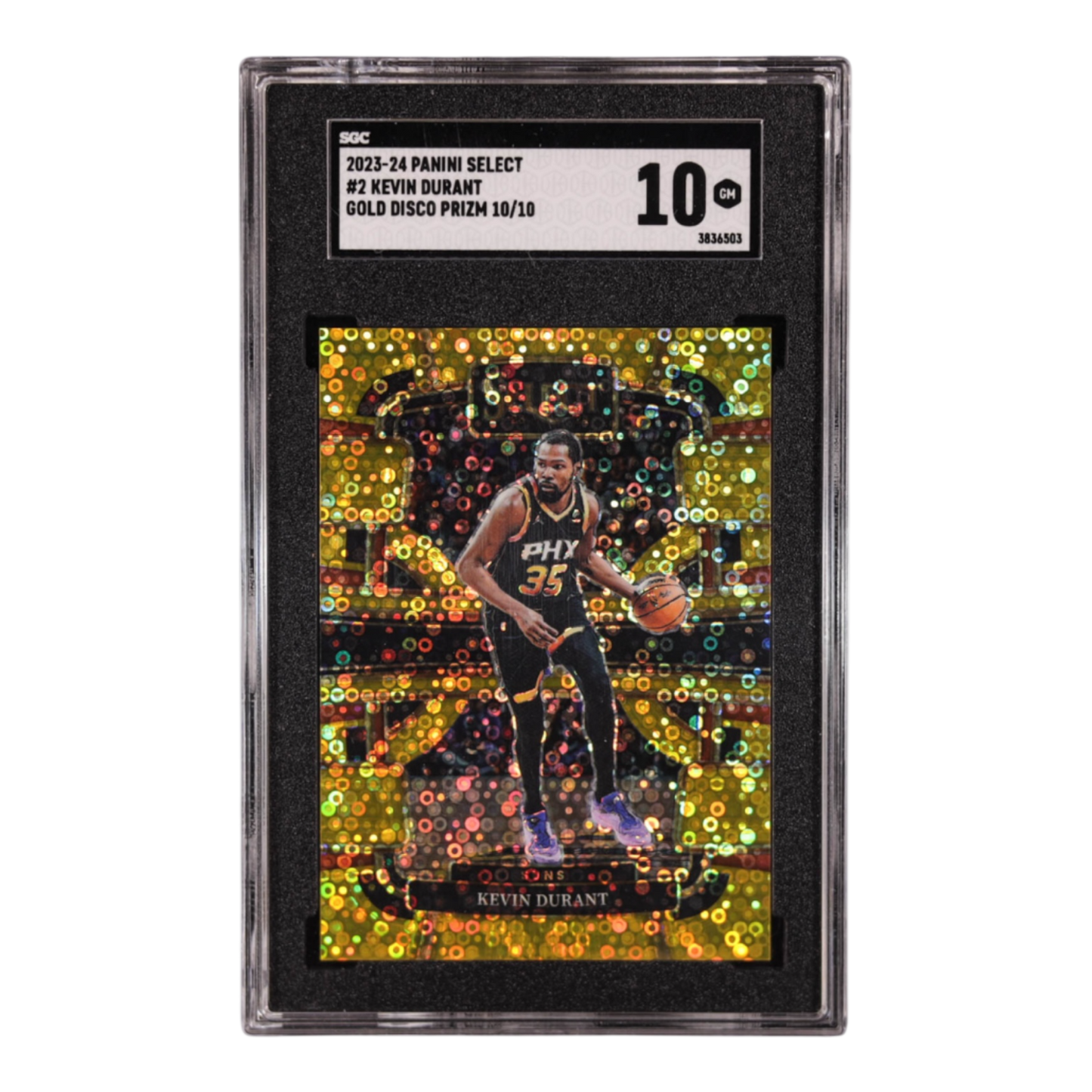 Kevin Durant 2023-24 Panini Select Gold Disco Prizm