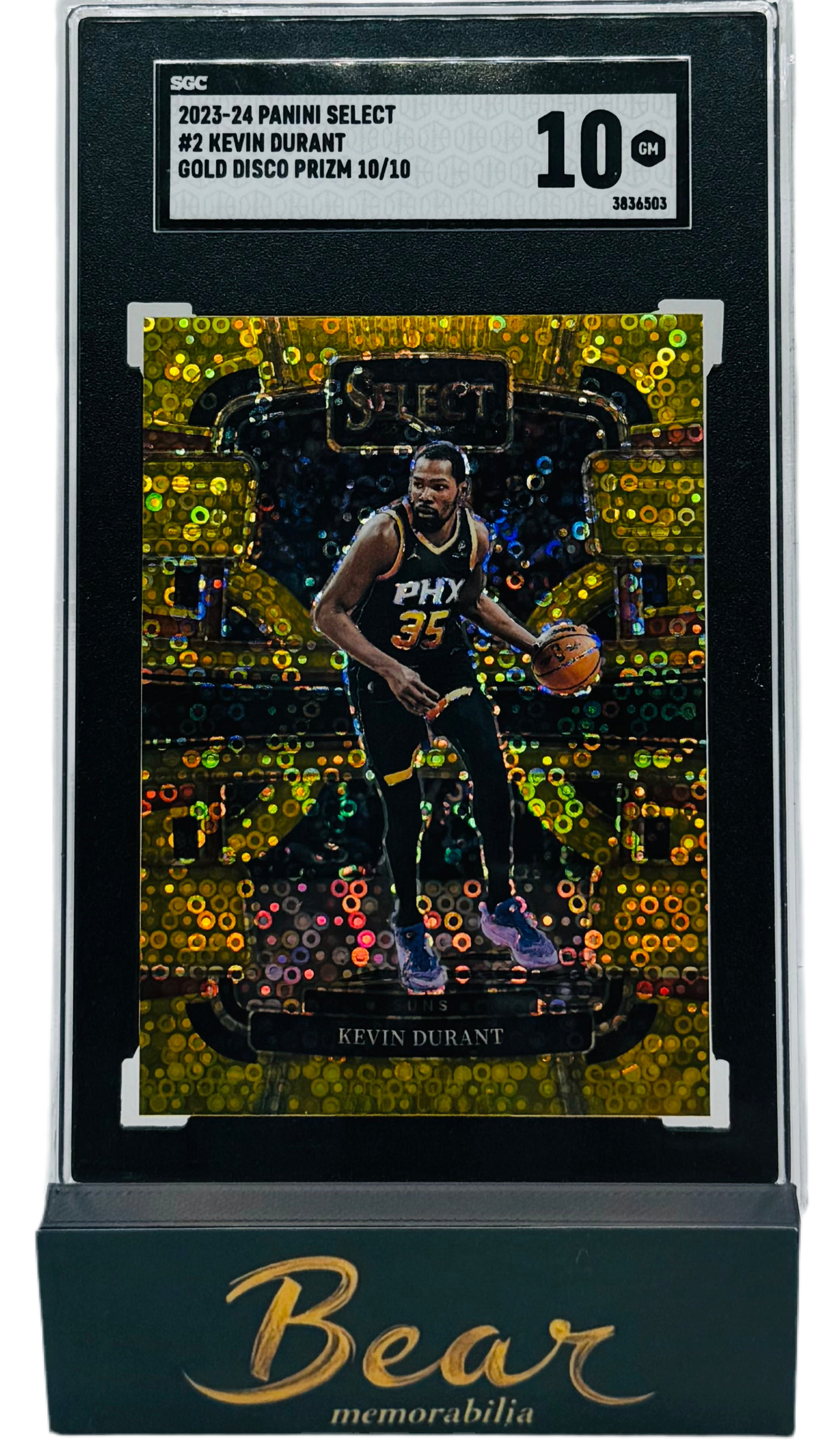 Kevin Durant 2023-24 Panini Select Gold Disco Prizm