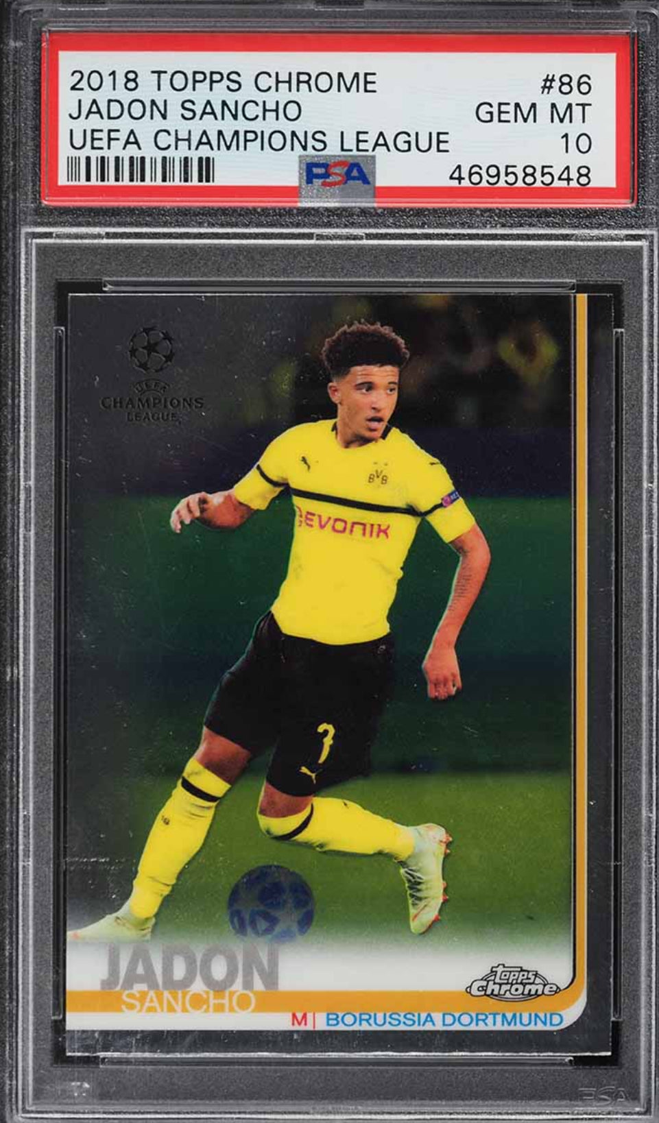 2018 Topps Chrome UEFA Champions League Jadon Sancho ROOKIE #86