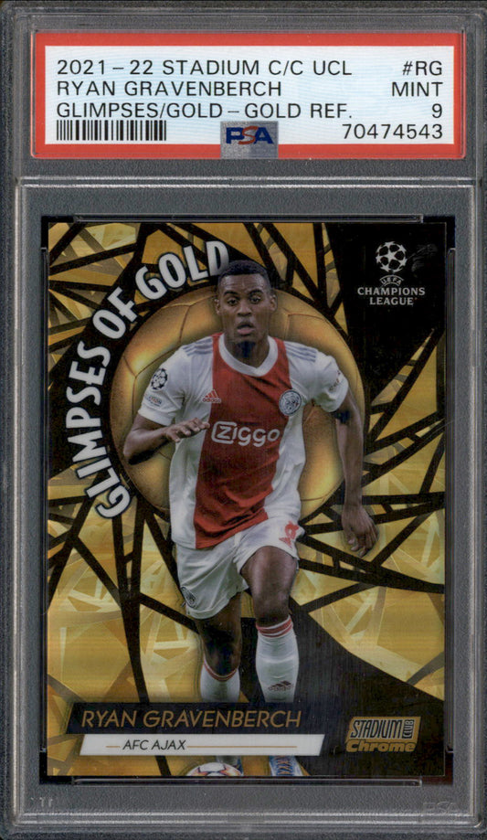 2021 Stadium Club Chrome Glimpses Gold Refractor Ryan Gravenberch