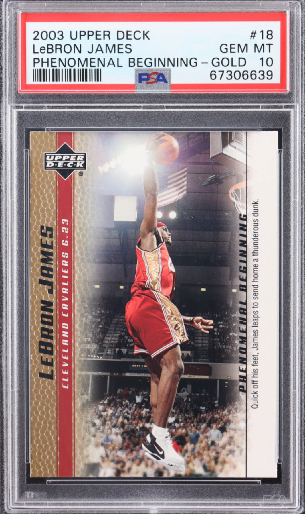 LeBron James 2003-04 Upper Deck Phenomenal Beginning LeBron James Gold #18 RC