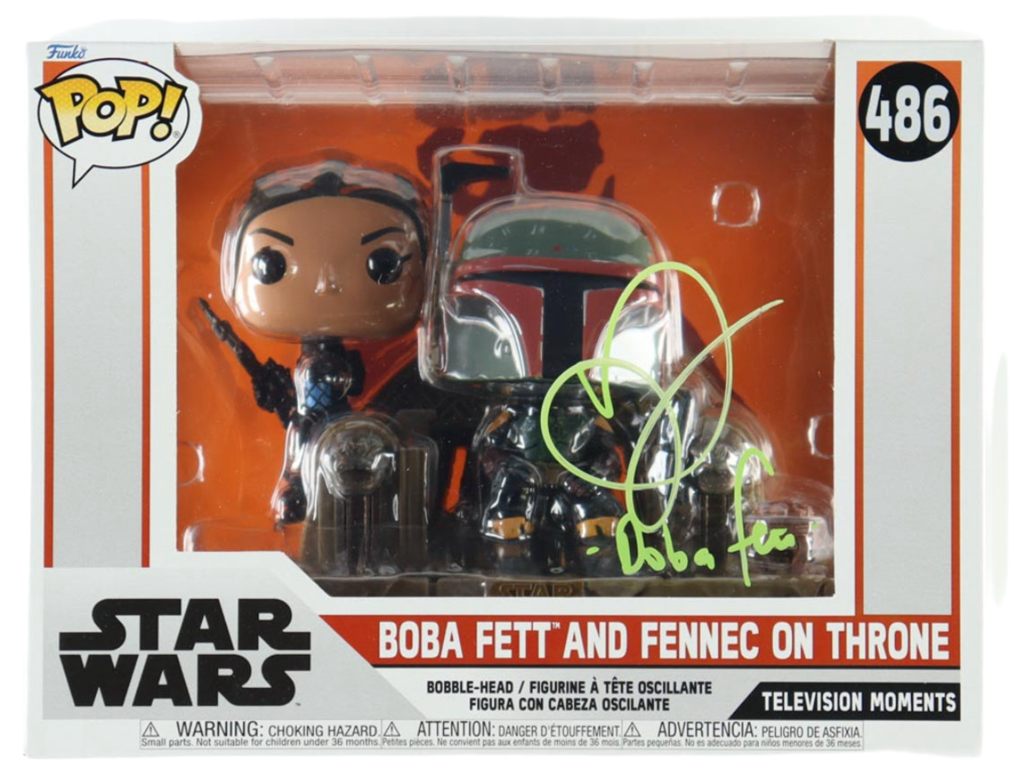 Daniel Logan Signed "Star Wars" Boba Fett And Fennec On Throne #486 Funko Pop! Bobble-Head Vinyl Figure Inscribed "Boba Fett"