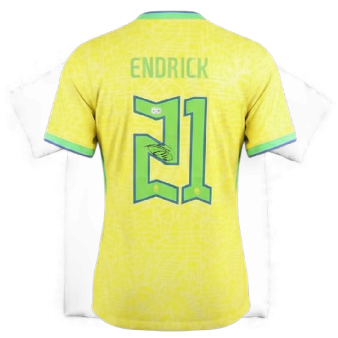 Endrick Signed Brazil Nike Authentic Jersey (Beckett)