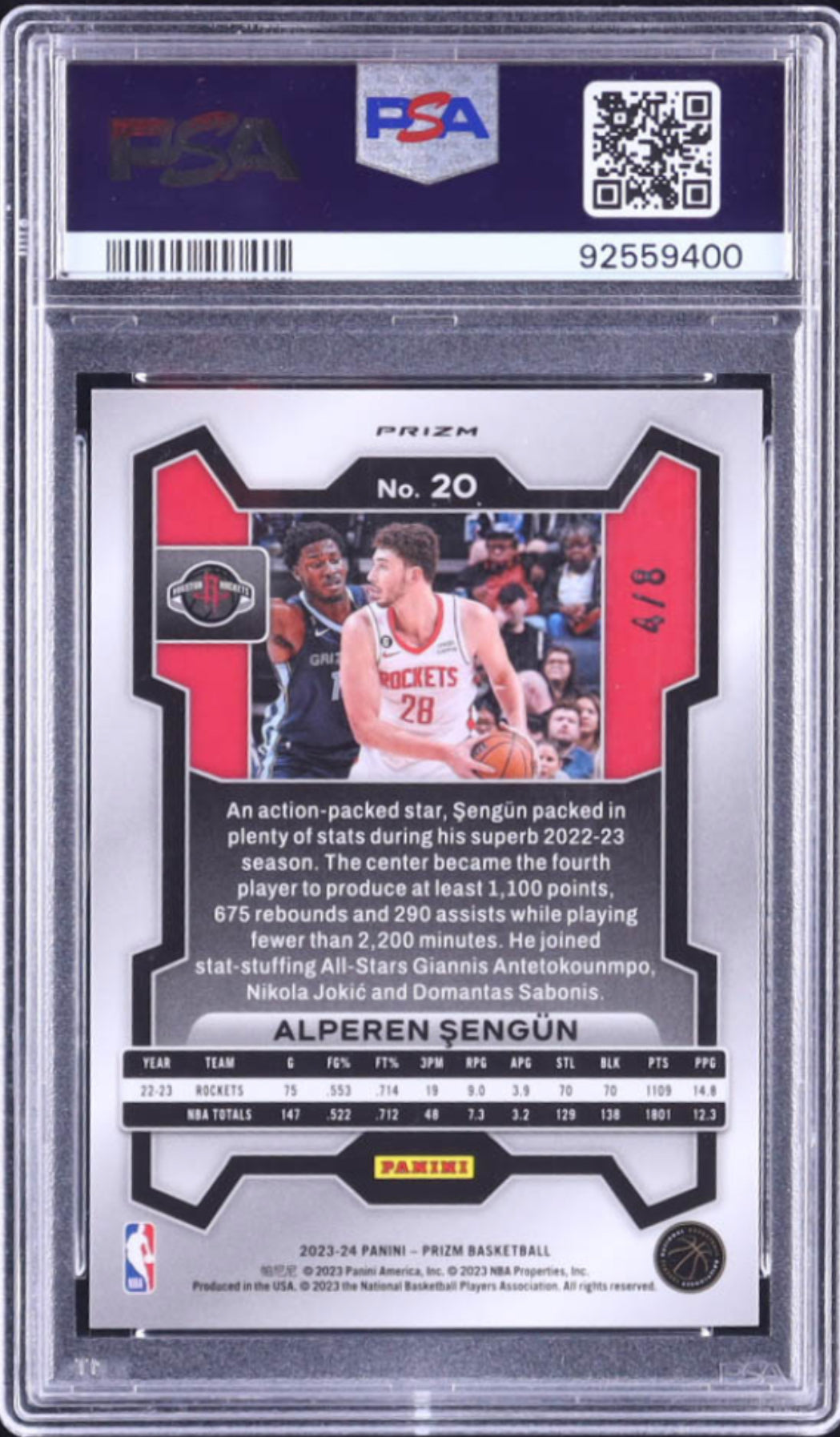 Alperen Sengun 2023-24 Panini Prizm Prizms Choice Green #20
