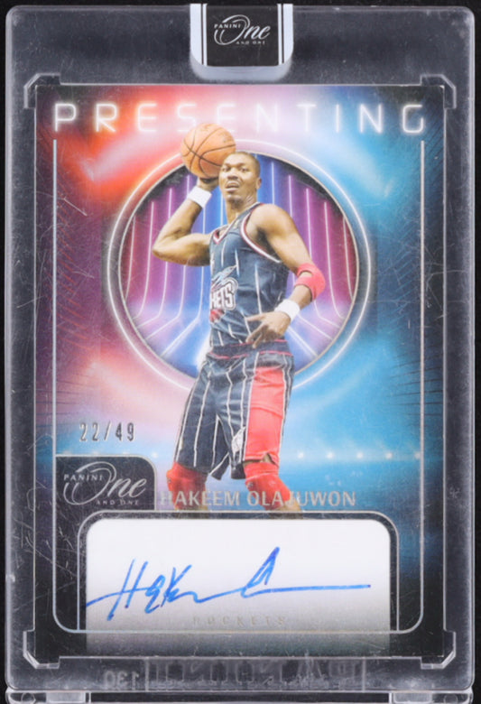 Hakeem Olajuwon 2023-24 Panini One and One Presenting Autographs #PHKO
