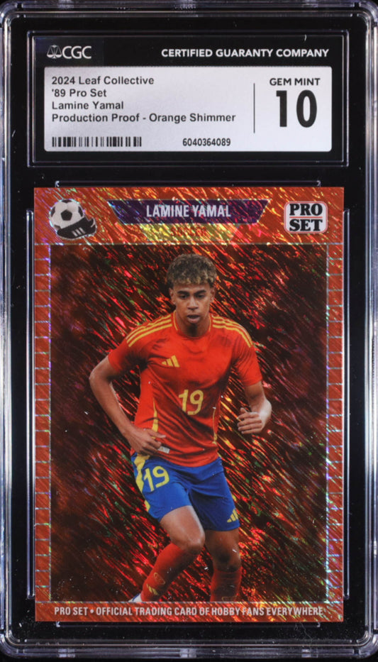 Lamine Yamal 2024 Leaf Collective '89 Pro Set Pre-Production Proof Orange Shimmer #NN RC