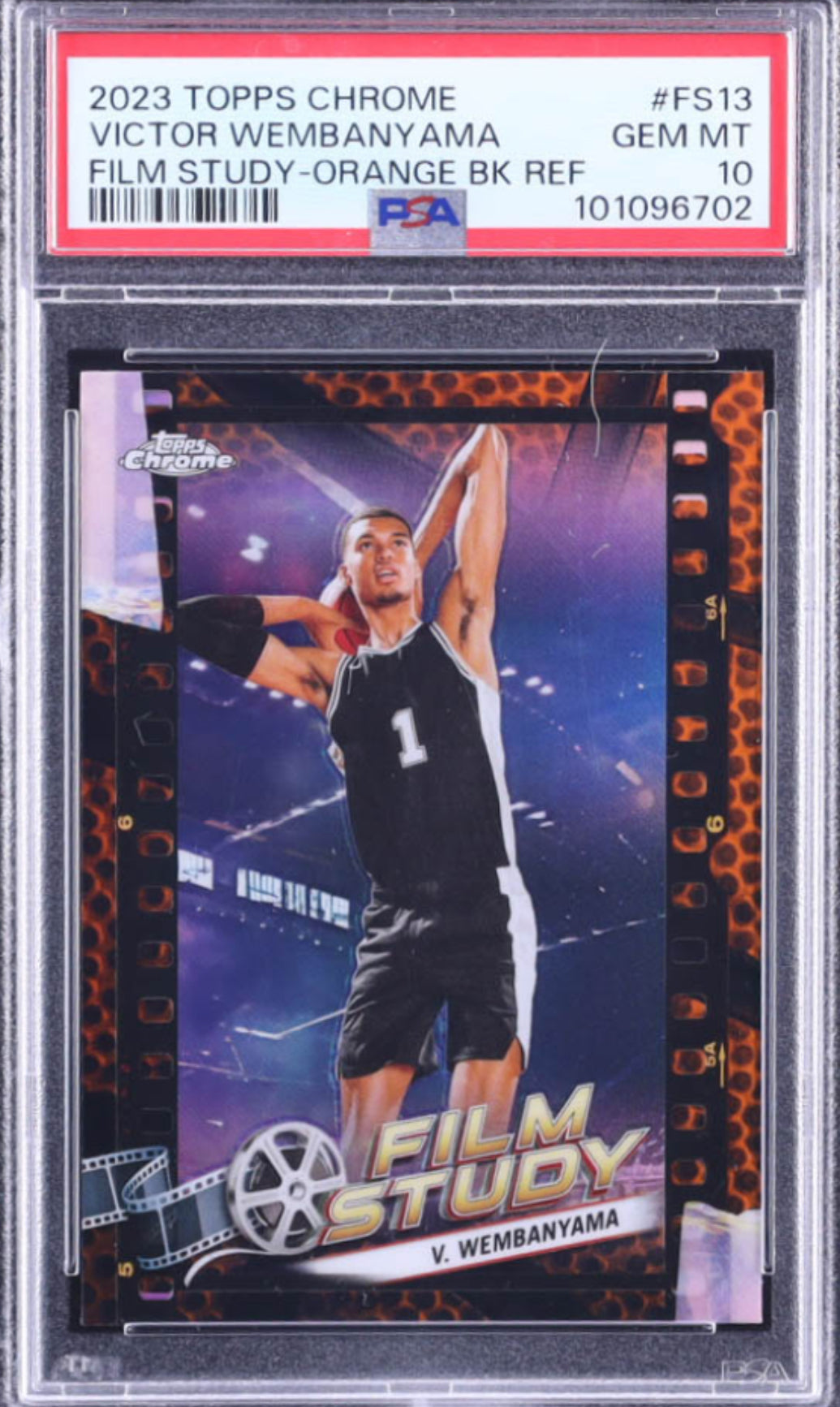Victor Wembanyama 2023-24 Topps Chrome Film Study Orange Basketball Refractors #FS13 RC