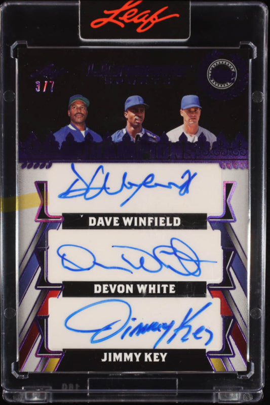 Dave Winfield / Devon White / Jimmy Key 2024 Leaf Ultimate Sports '92 Champions Purple Spectrum #UC11