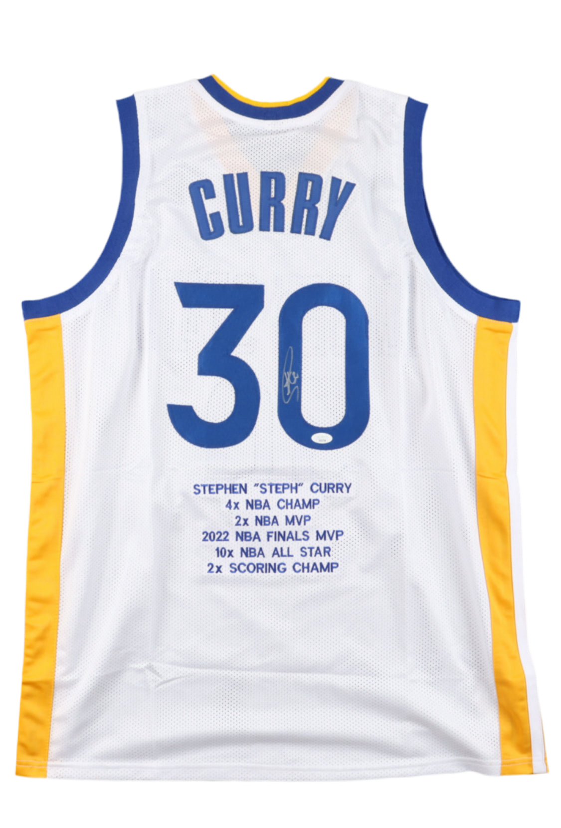Stephen Curry Signed Career Highlight Stat Jersey