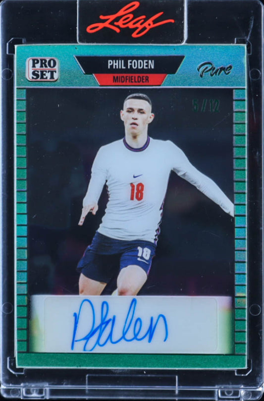 Phil Foden 2023 Pro Set Pure '89 Autographs Green Spectrum #89-PF1