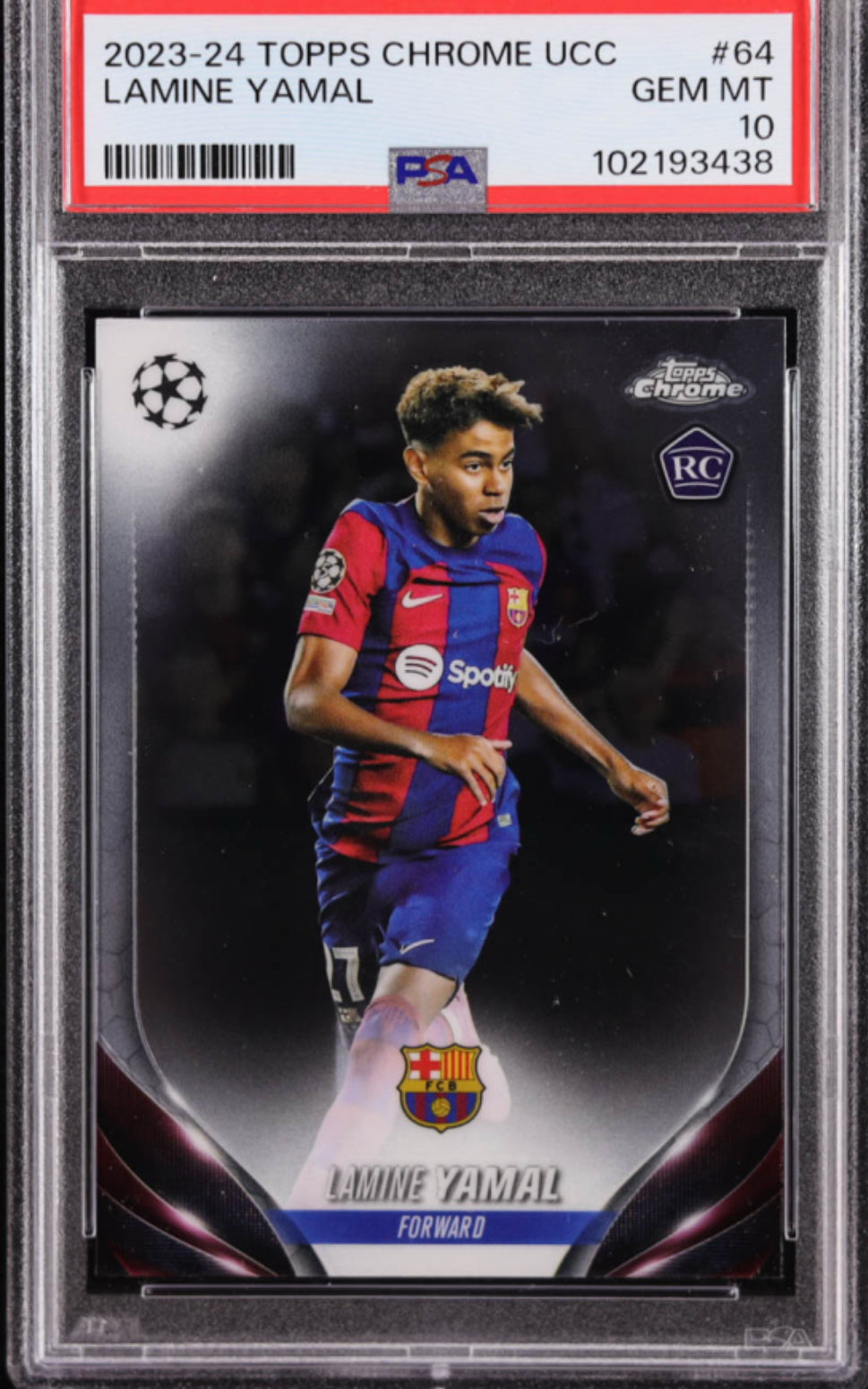 Lamine Yamal 2023-24 Topps Chrome UEFA Club Competitions #64 RC