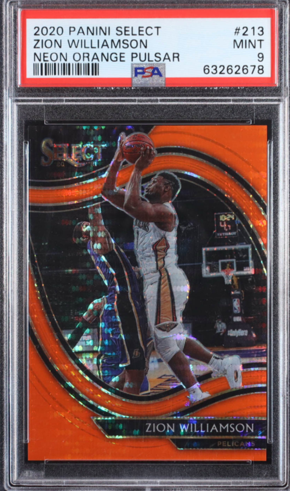 Zion Williamson 2020-21 Select Prizms Neon Orange Pulsar #213