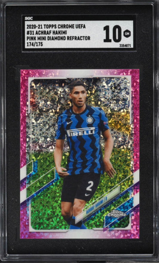 2020 Topps Chrome UEFA Pink Mini Diamond Achraf Hakimi