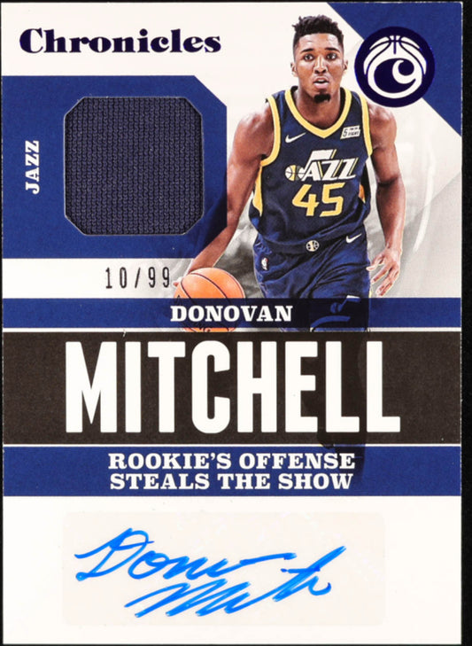 Donovan Mitchell 2017-18 Panini Chronicles Signature Swatches Blue #5 RC