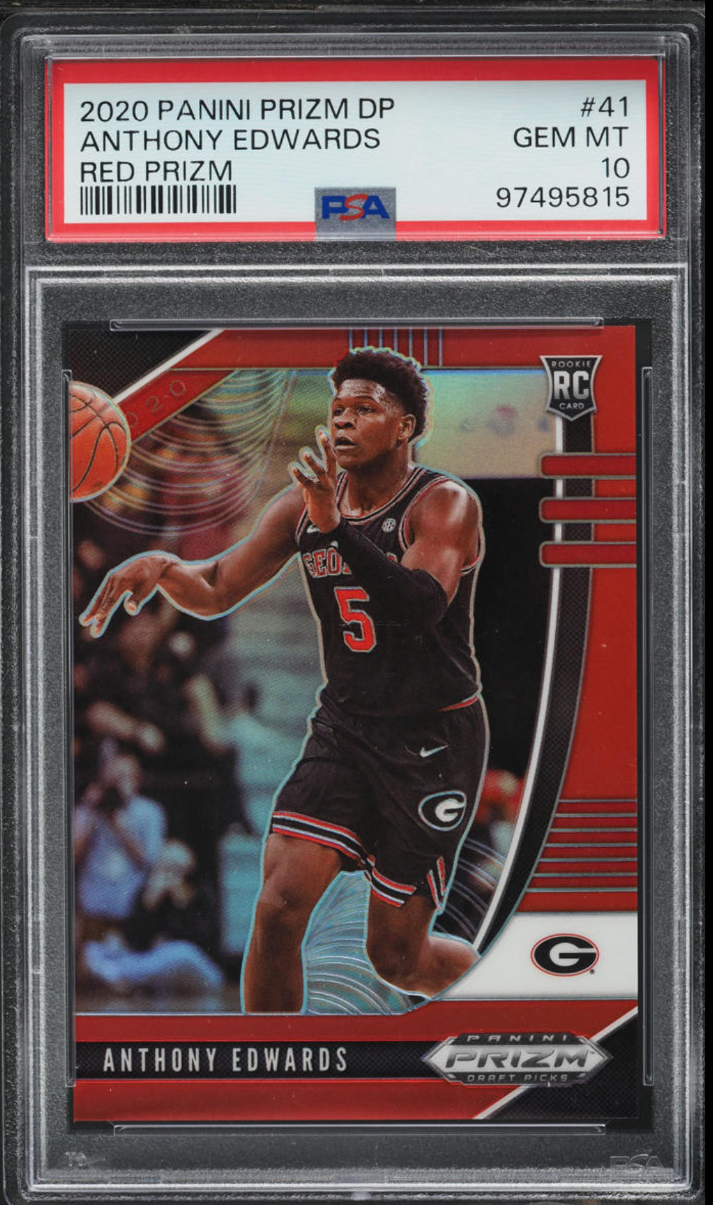2020 Panini Prizm Draft Picks Red Prizm Anthony Edwards ROOKIE #41