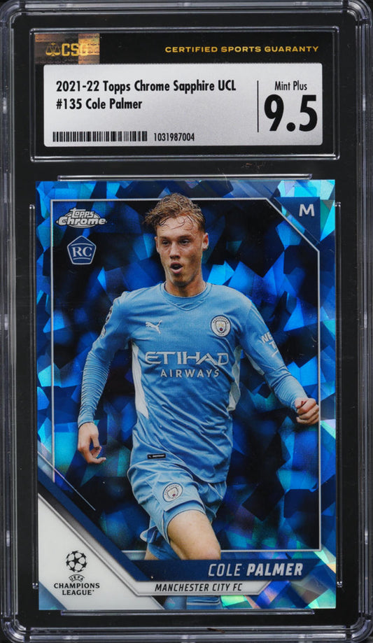 2021 Topps Chrome Sapphire UEFA Champions League Cole Palmer ROOKIE #135