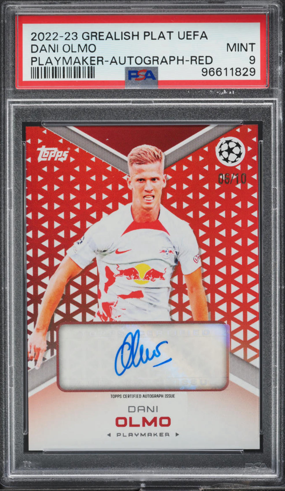2022 Topps Jack Grealish Platinum UEFA Playmaker Red Dani Olmo