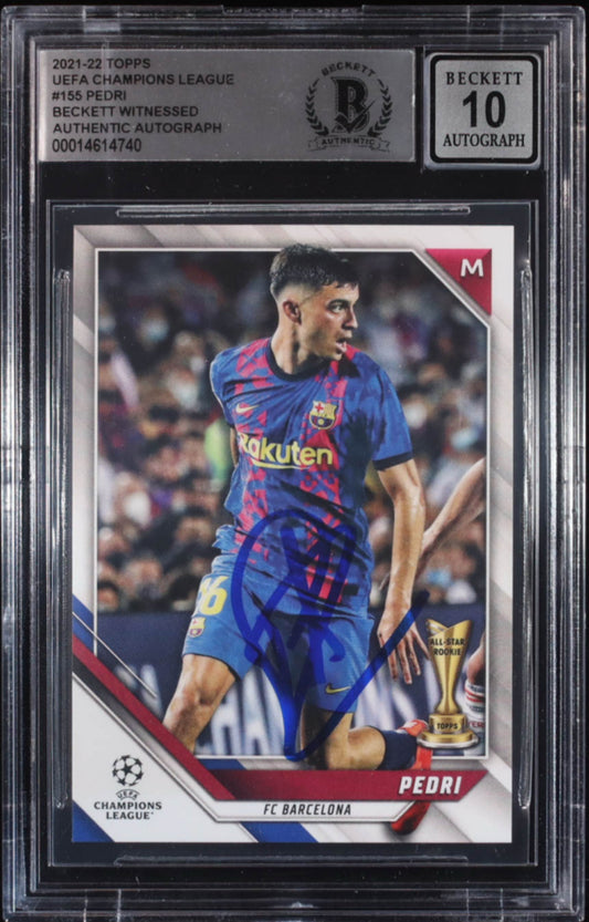 Pedri Signed 2021-22 Topps UEFA Champions League #155