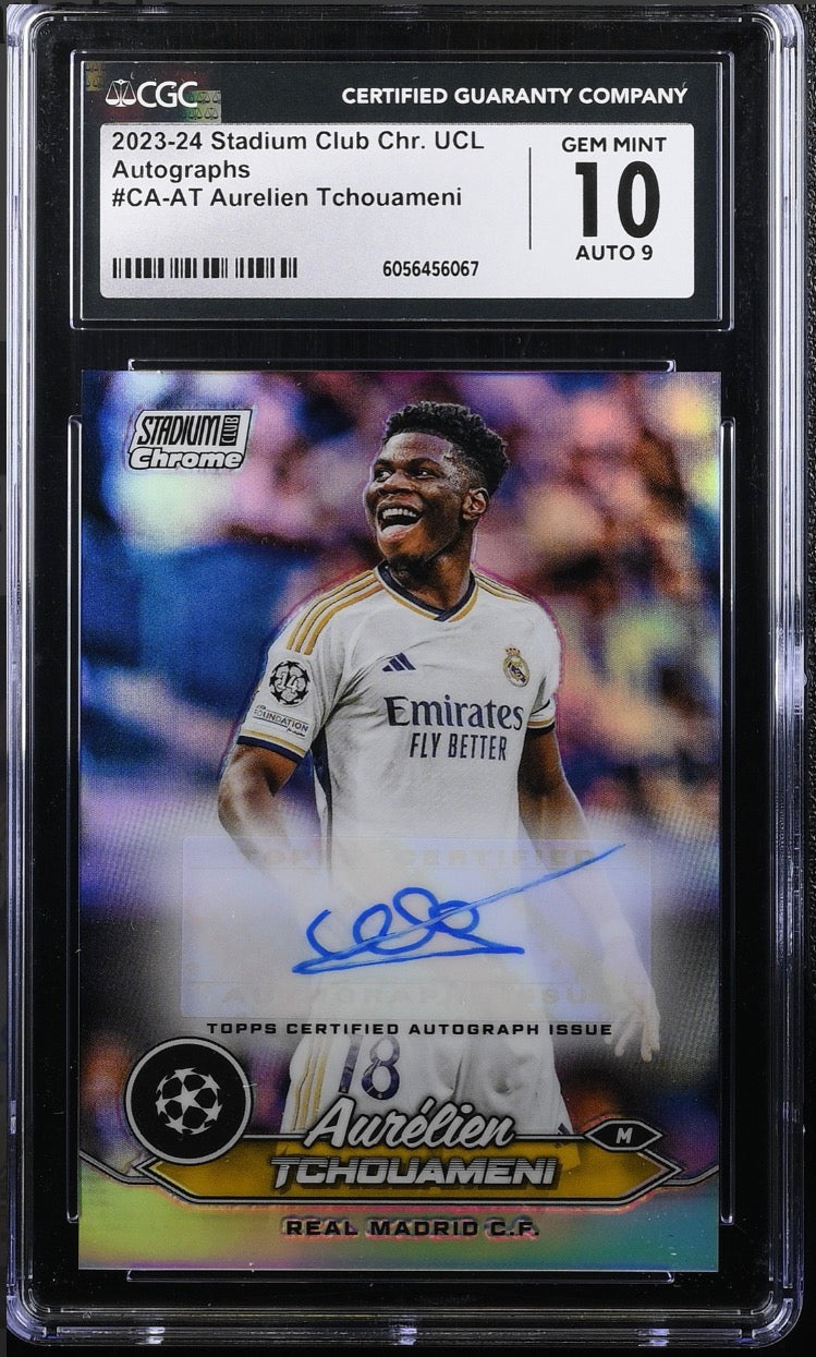 Aurelien Tchouameni 2023-24 Stadium Club Chr. UCL Autographs CA-AT