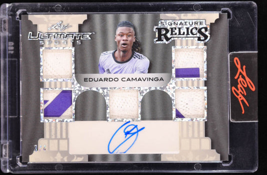 Eduardo Camavinga 2024 Leaf Ultimate Signature Relics Spectrum Silver #USREC2