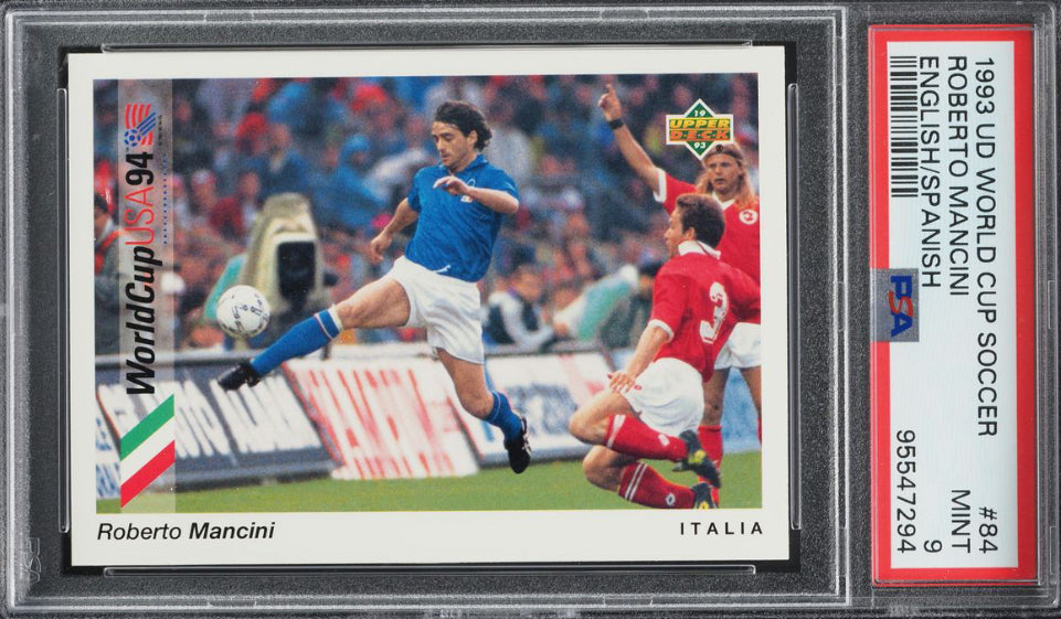 1993 Upper Deck World Cup English Spanish Roberto Mancini #84