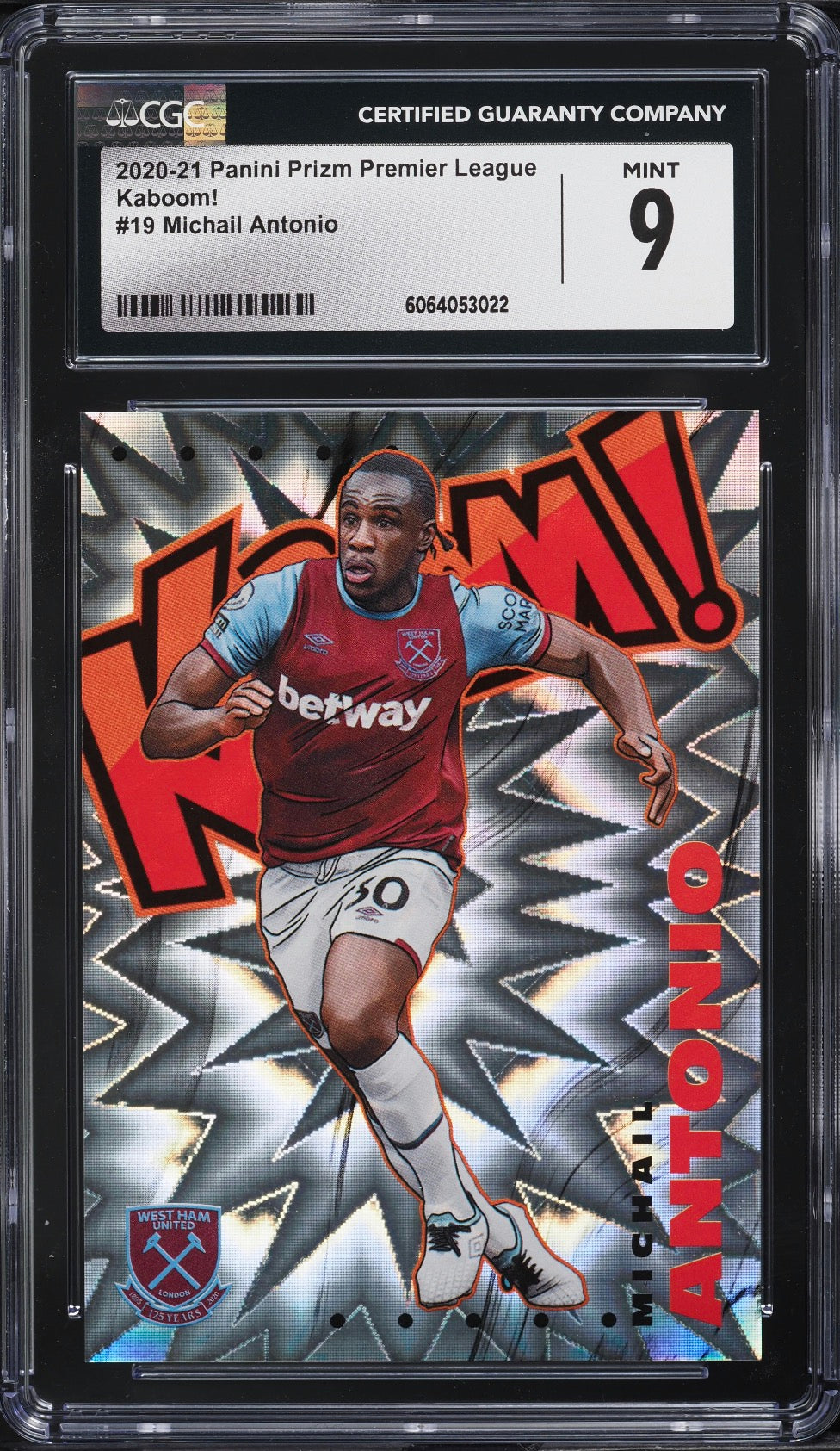 2020 Panini Prizm Premier League Kaboom Michail Antonio #19 CGC 9 MINT