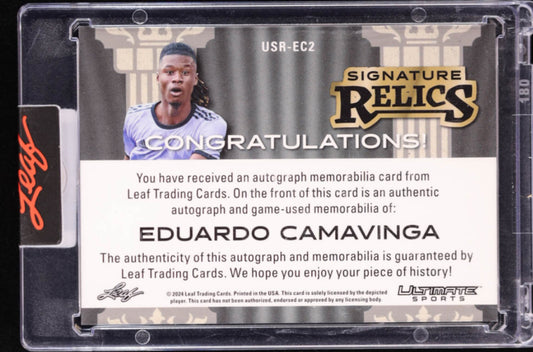 Eduardo Camavinga 2024 Leaf Ultimate Signature Relics Spectrum Silver #USREC2