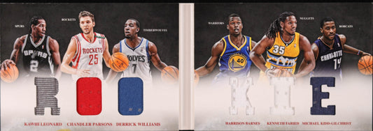 2012-13 Panini Preferred Rookie Memorabilia #4 RC  Kawhi Leonard / Chandler Parsons / Derrick Williams / Harrison Barnes / Kenneth Faried / Michael Kidd-Gilchrist